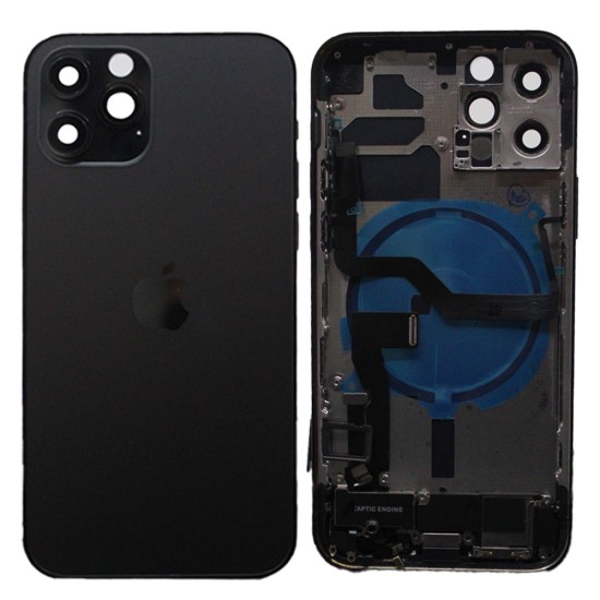 TRASEIRA TAMPA CHASSI COMPLETO APPLE IPHONE 12 PRO MAX PRETO TRASEIRA TAMPA CHASSI COMPLETO APPLE IPHONE 12 PRO MAX PRETO